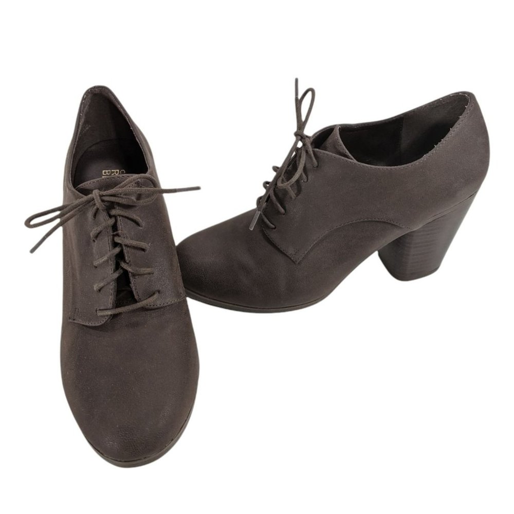 Canyon River Blues Womens Laine Brown Bootie Lace-Up Block Heel Pumps Size 9.5